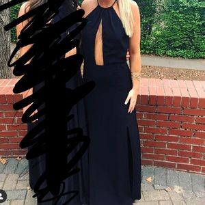 Black keyhole maxi formal dress